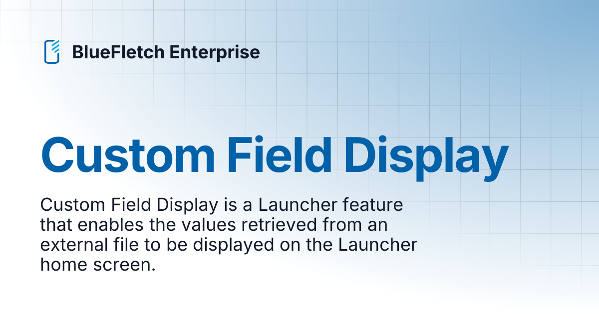 Custom Field Display | BlueFletch Enterprise